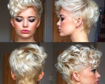 blonde curly pixie